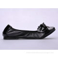 Bow Womens Ballerina Flat Shoes , Black Pu Upper Flat Size 36-41